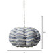 Clamshell 4 Light 37 inch White and Blue Wood Beads Chandelier Ceiling Light