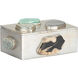 Caribbean 7 inch Silver and Green Jewelry Box