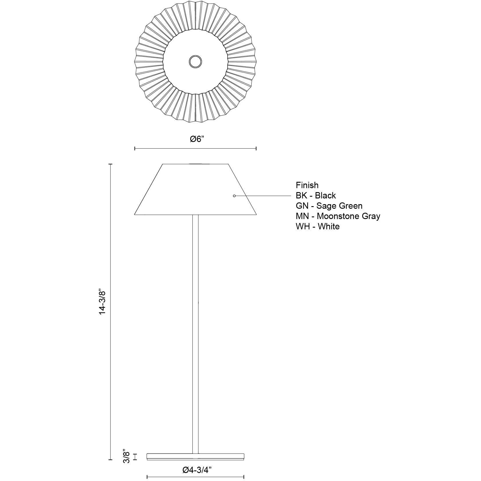 Zola 14.38 inch 3 watt White Table Lamp Portable Light
