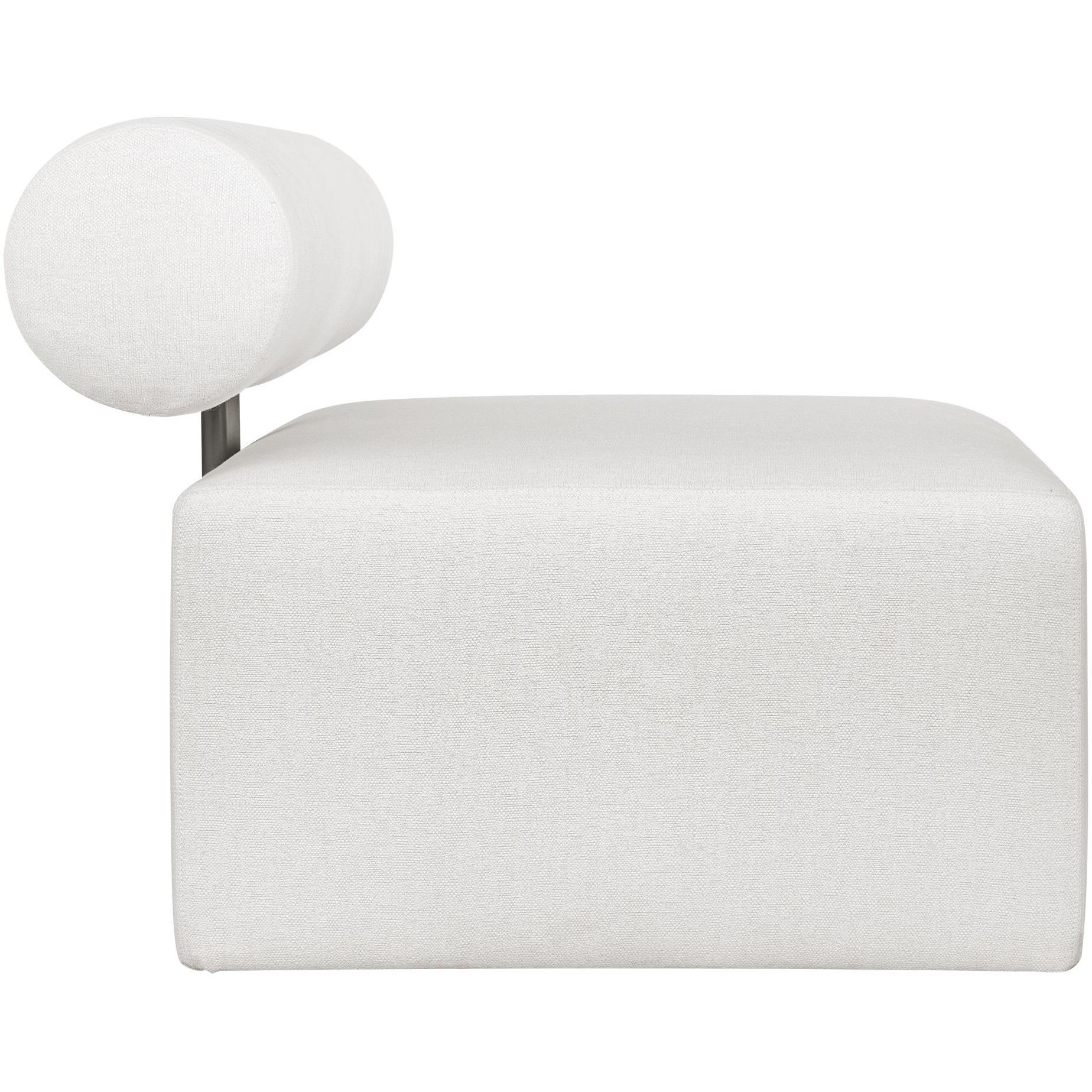 Bolster Back Java Black and Oyster White Armless Outdoor Sofa