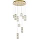 Aston 9 Light 24 inch Satin Gold Pendant Ceiling Light
