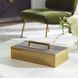 Wessex 14 inch Classic Brass and Gray Faux Shagreen Box