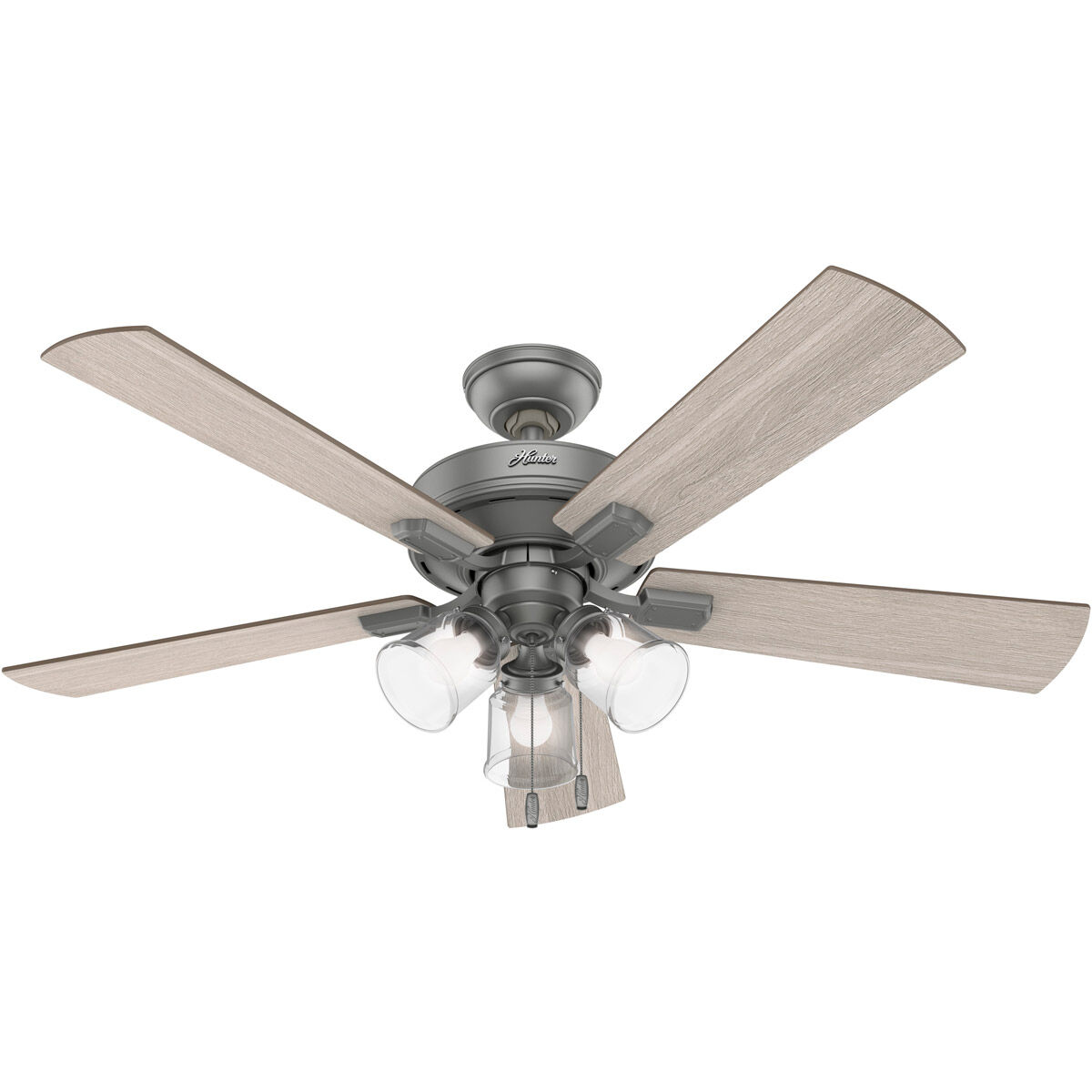 Crestfield 52 inch Matte Silver with Light Gray Oak/Warm Grey Oak Blades Ceiling Fan