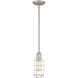 Vintage 1 Light 4.5 inch Satin Nickel Mini-Pendant Ceiling Light