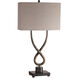 Talema 31 inch 100 watt Distressed Aged Silver Leaf and Black Marble Table Lamp Portable Light