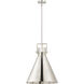 Newton Cone 1 Light 16 inch Polished Nickel Stem Hung Pendant Ceiling Light