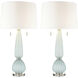 Mariani 34 inch 60 watt Light Blue with Clear Table Lamp Portable Light, Set of 2