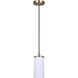 Kinslea 1 Light 4.75 inch Gold Pendant Ceiling Light in White Glass