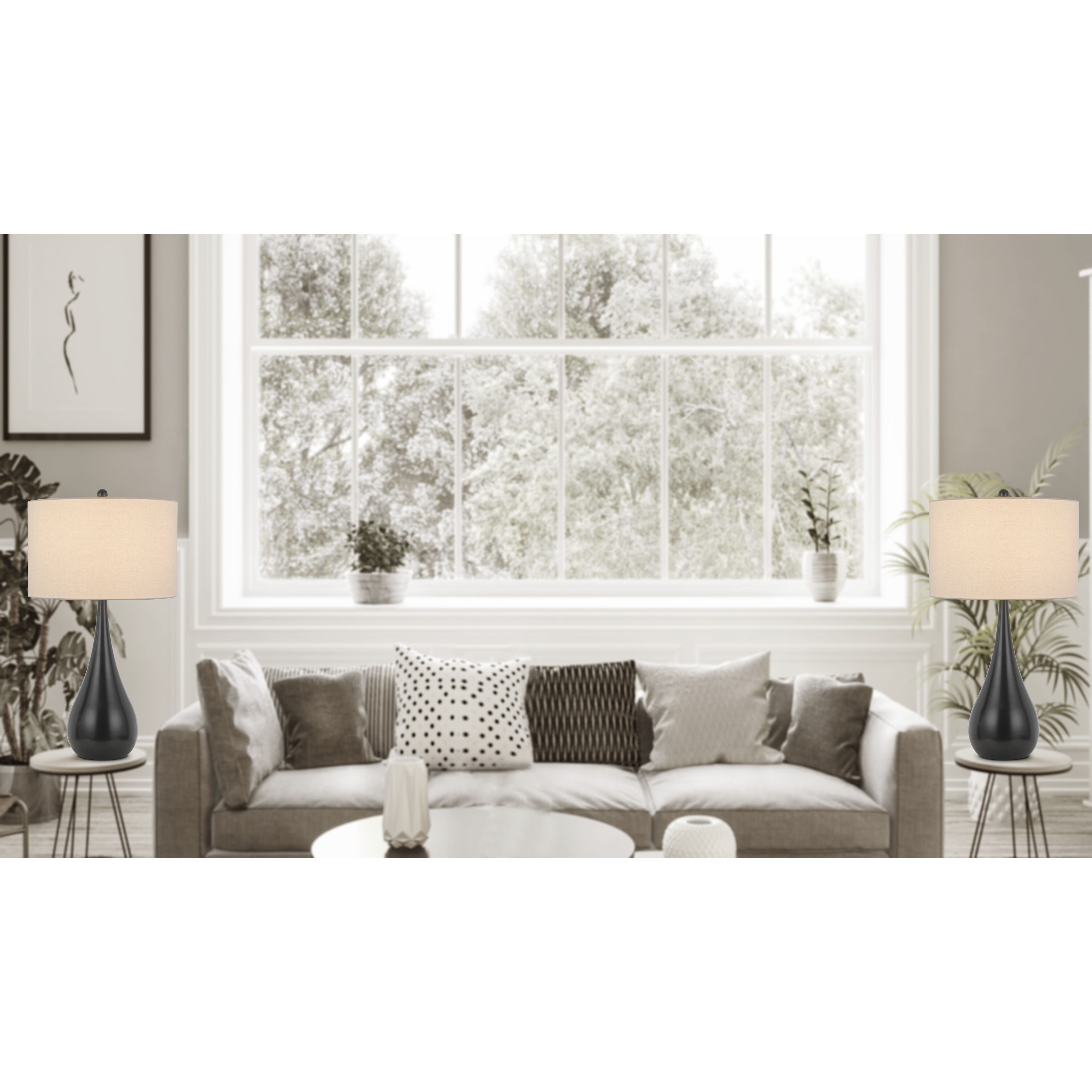 Diego 28.75 inch 150.00 watt Dark Bronze Table Lamp Set Portable Light