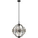 Stone Creek 6 Light 19.25 inch French Oak Pendant Ceiling Light