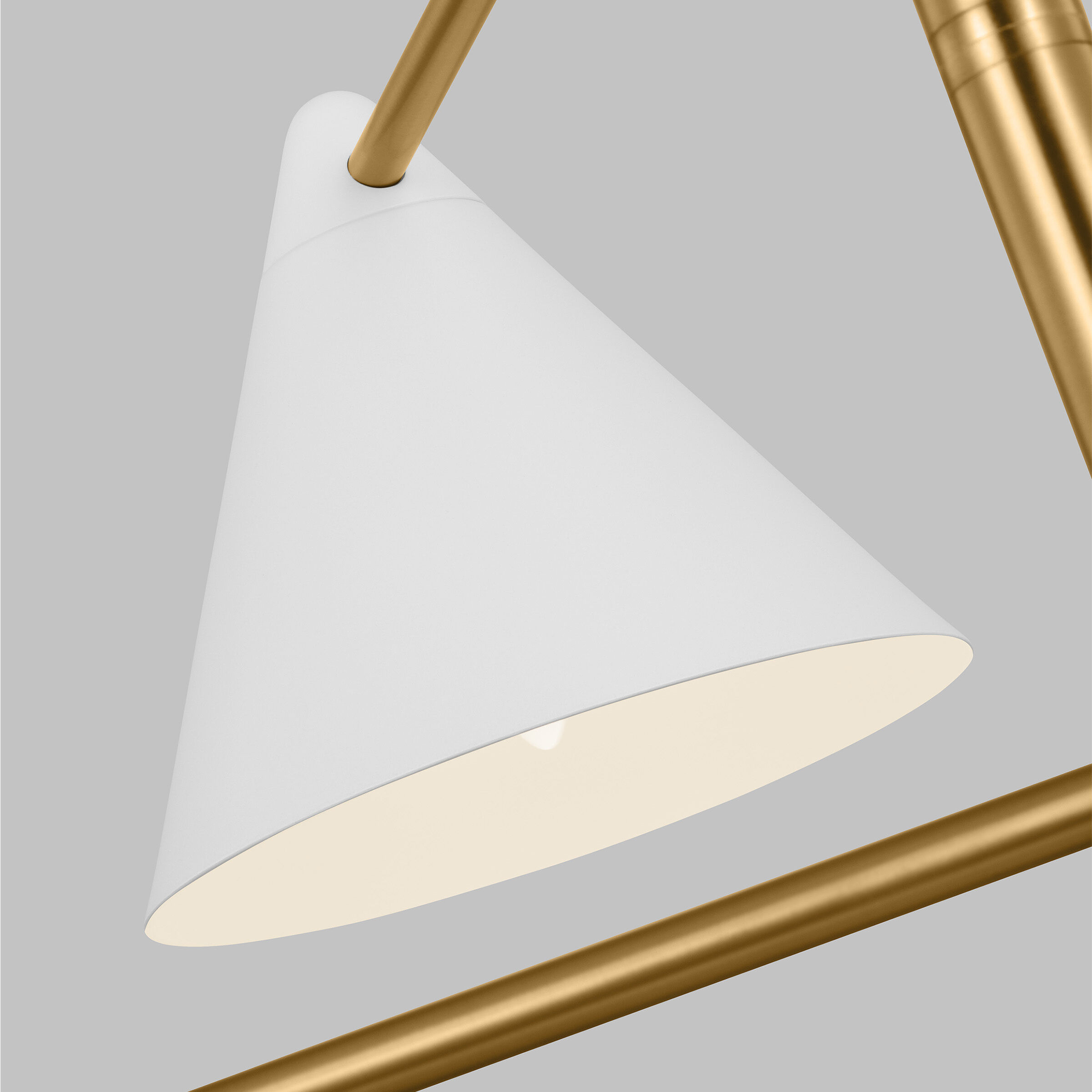 AERIN Cosmo 4 Light 36 inch Matte White and Burnished Brass Chandelier Ceiling Light in Matte White / Burnished Brass