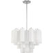 Addis 6 Light 19.75 inch Polished Chrome Chandelier Ceiling Light in Tronchi Glass White