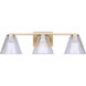Berklie 3 Light 25.5 inch Gold Vanity Light Wall Light