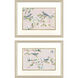 Birds on Branches Blue and Green and Pink Framed Art, Propac