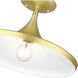 Waldorf 1 Light 14 inch Soft Gold with Polished Brass Accents Semi-Flush Ceiling Light