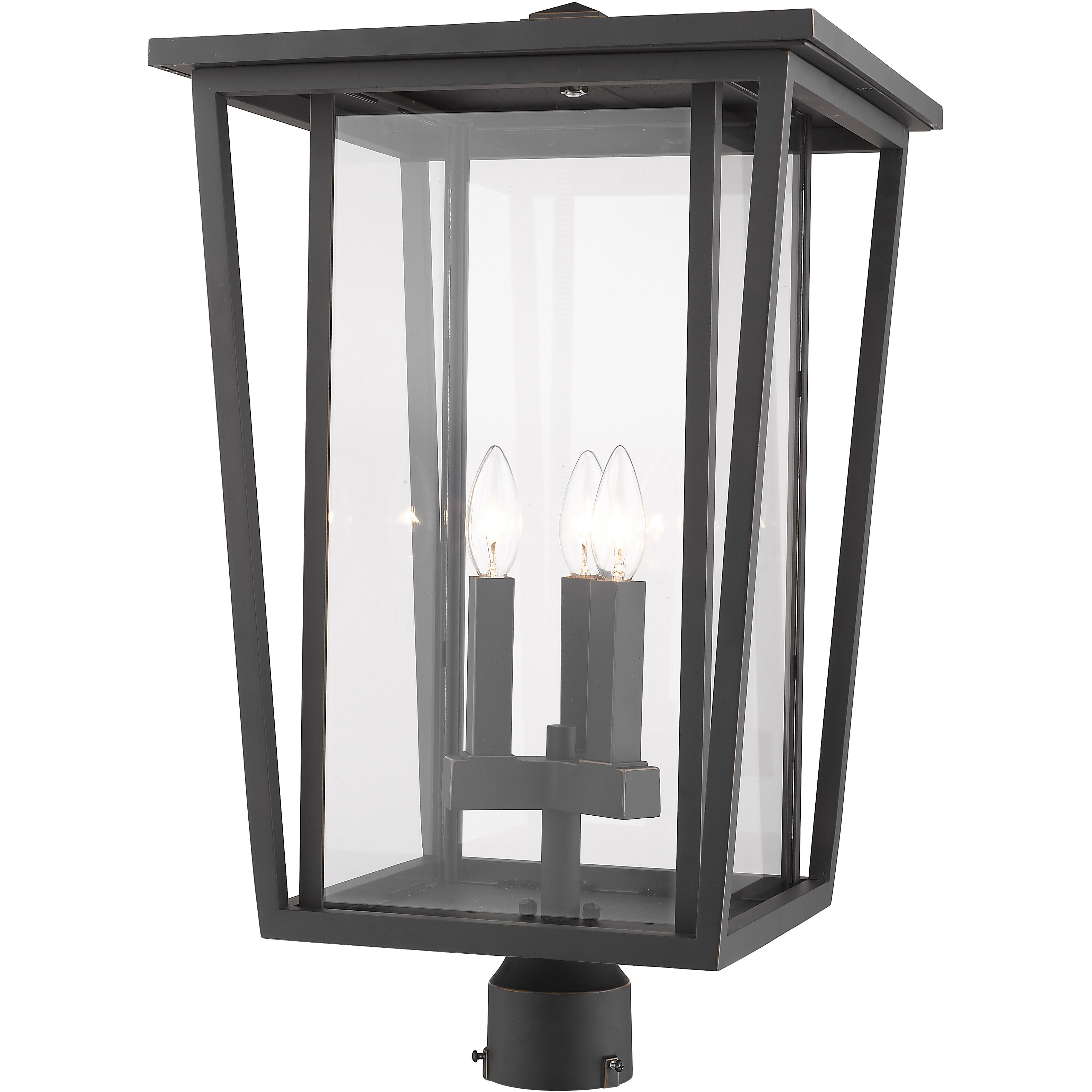 Seoul 3 Light 23.75 inch Oil Rubbed Bronze Outdoor Post Mount Fixture in 20