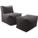 Seascape Charcoal Outdoor Pouf Chair Cover