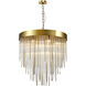 Waterfall 12 Light 30 inch Aged Brass Chandelier Ceiling Light