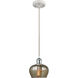 Ballston Fenton 1 Light 7 inch White and Polished Chrome Mini Pendant Ceiling Light in Mercury Glass, Ballston
