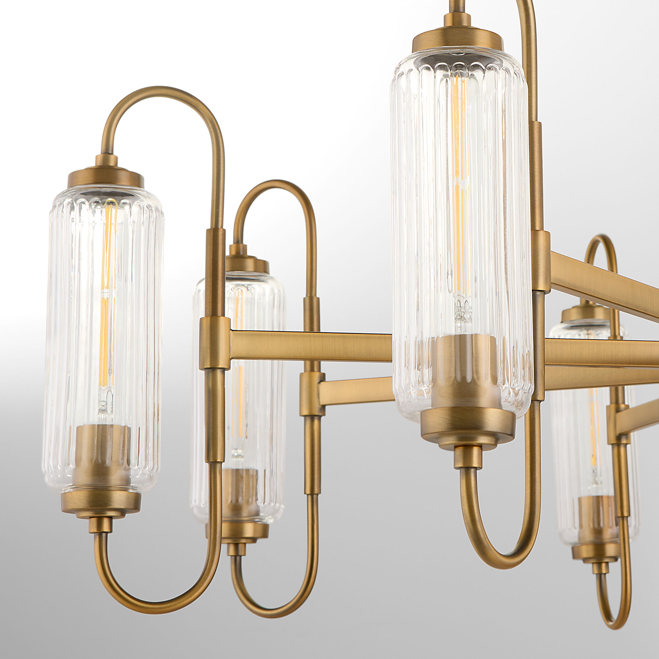 Whitmire 8 Light 44 inch Brushed Brass Chandelier Ceiling Light