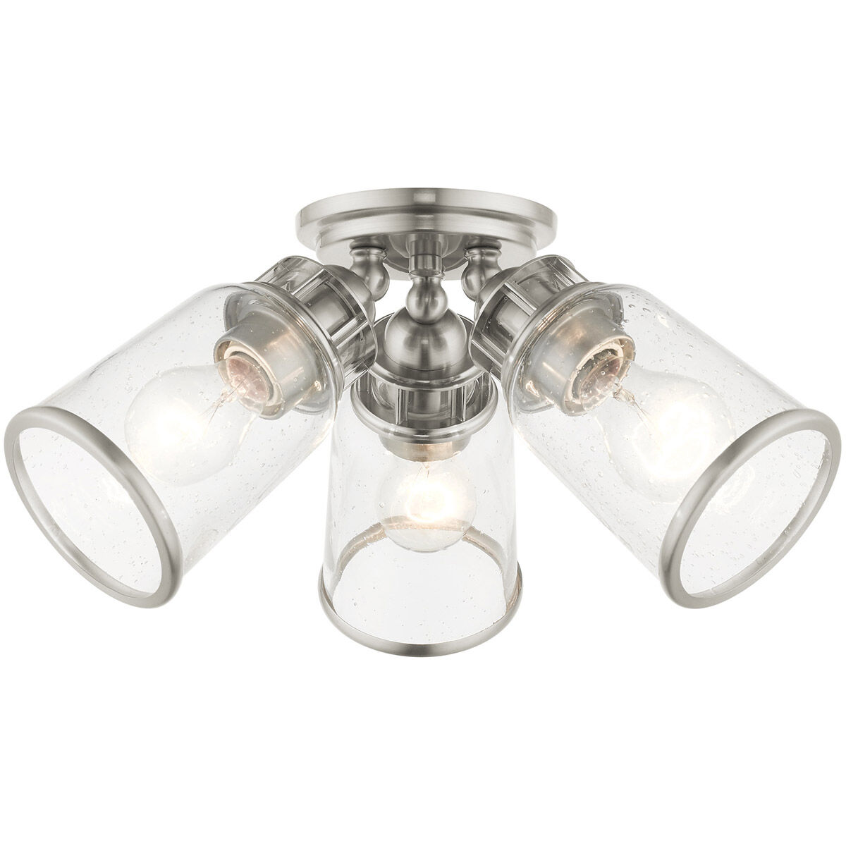 Lawrenceville 3 Light 16 inch Brushed Nickel Flush Mount Ceiling Light