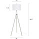 Orion 63.25 inch 100 watt Brushed Nickel and White Floor Lamp Portable Light