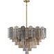 Addis 16 Light 32 inch Aged Brass Chandelier Ceiling Light in Tronchi Glass Autumn