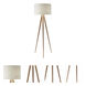 Director 60 inch 150.00 watt Natural Wood Floor Lamp Portable Light