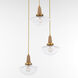 Stockport 3 Light 18 inch Brushed Brass Pendant Ceiling Light