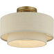 Bellingham 1 Light 13 inch Antique Gold Leaf Semi Flush Mount Ceiling Light, Medium