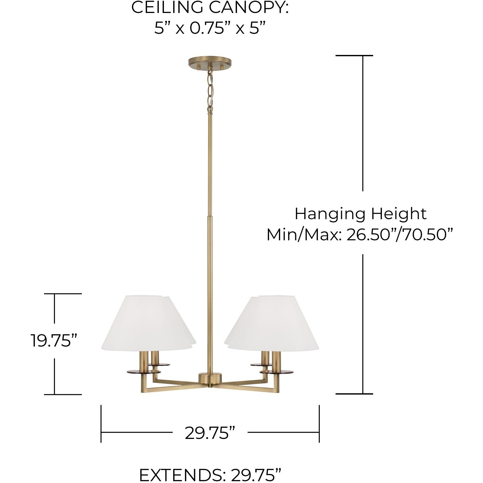 Gilda 4 Light 29.75 inch Aged Brass Chandelier Ceiling Light