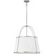 Clarke 4 Light 24.5 inch Polished Nickel with Matte White Indoor Chandelier Ceiling Light