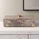 Griseus 9.5 inch Travertine and Bronze Box