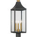 Hurstborne 3 Light 25 inch Dark Matte Black and Painted Legacy Brass Outdoor Post Lantern