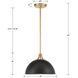 Soto 1 Light 12 inch Matte Black and Antique Gold Mini Pendant Ceiling Light