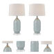 La Joliette 24 inch 100 watt Pale Blue with Clear Table Lamp Portable Light, Set of 2
