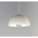 Hemisphere LED 14 inch Gloss White and Aluminum Single Pendant Ceiling Light