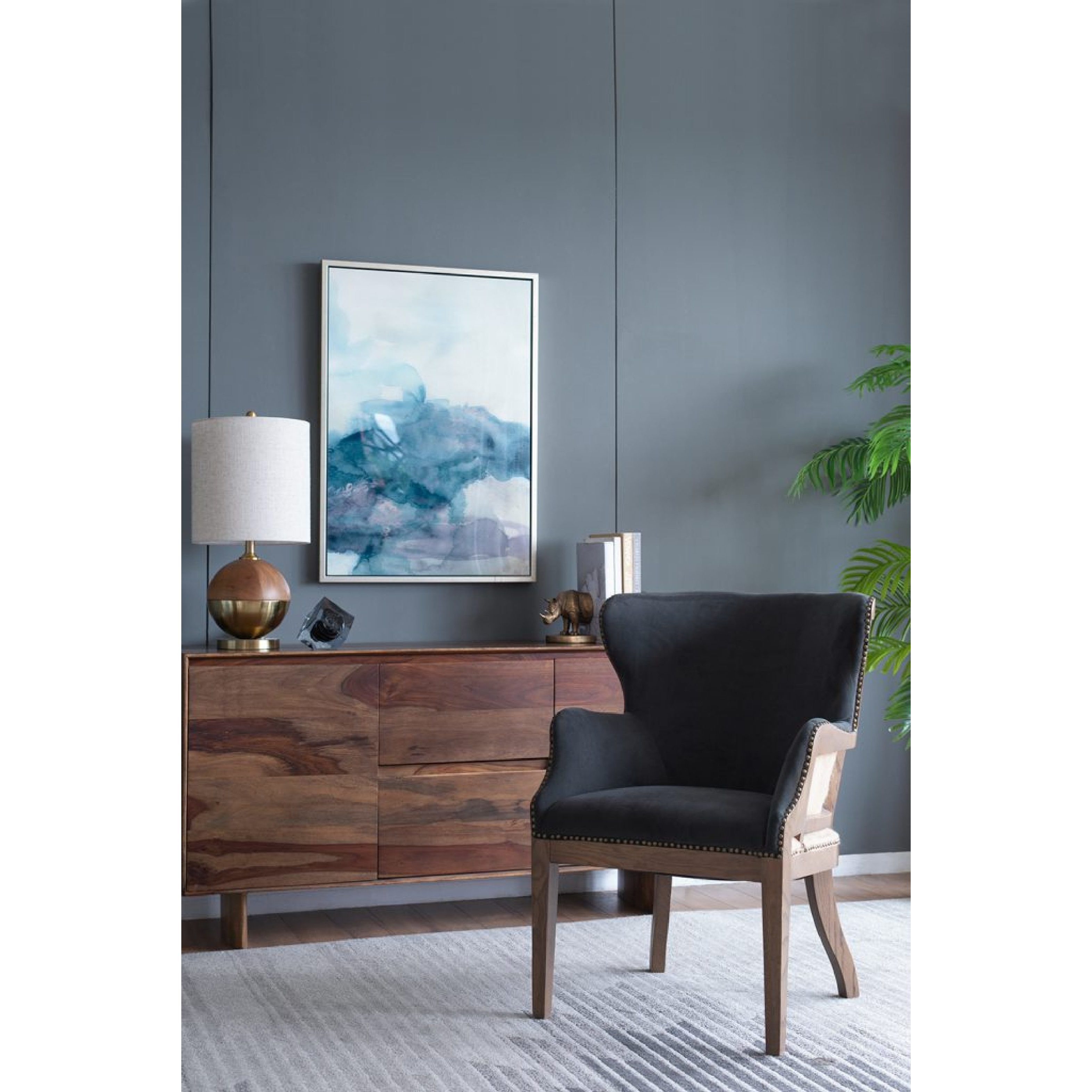 Dugan Dark Grey and Brown Arm Chair