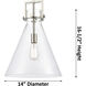 Downtown Urban Newton Cone 1 Light 14 inch Satin Nickel Pendant Ceiling Light in Matte White Glass