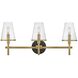 Marten 3 Light 25 inch Heritage Brass Bath Light Wall Light