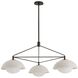 Glaze 3 Light 38 inch Blackened Steel, Ivory Stained Crackle Chandelier Ceiling Light