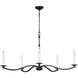 C&M by Chapman & Myers Wellen 5 Light 36 inch Aged Iron Chandelier Ceiling Light