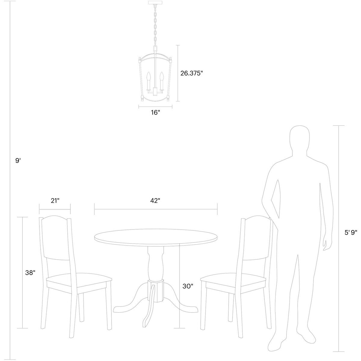 Sean Lavin Thayer 4 Light 16 inch Smith Steel Lantern Chandelier Ceiling Light