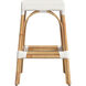 Robias Rectangular Rattan 30" Bar Stool in Glossy White