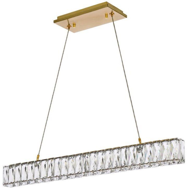 Monroe 1 Light 31 inch Gold Linear Pendant Ceiling Light