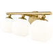 Neoma 3 Light 21.75 inch Modern Gold Vanity Wall Light