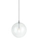 Bolha 1 Light 8.63 inch Chrome Pendant Ceiling Light in Chrome and Clear