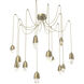 Pebble LED 14.3 inch Burnished Bronze Swag Multi-Pendant Ceiling Light in 3000K LED