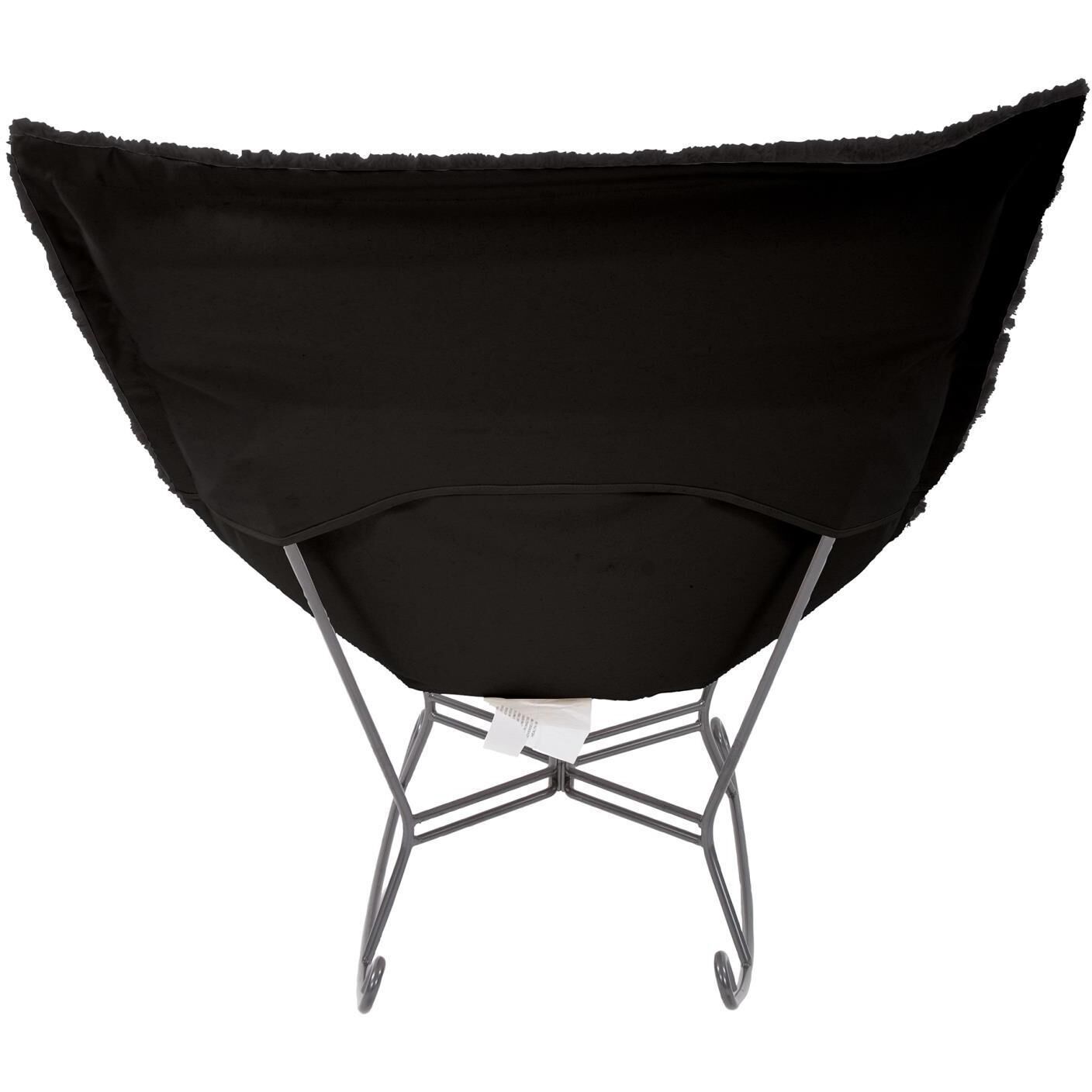 Puff Angora Ebony Scroll Rocker with Cover