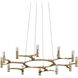 Nexus 12 Light 38 inch Warm Silver Leaf Chandelier Ceiling Light